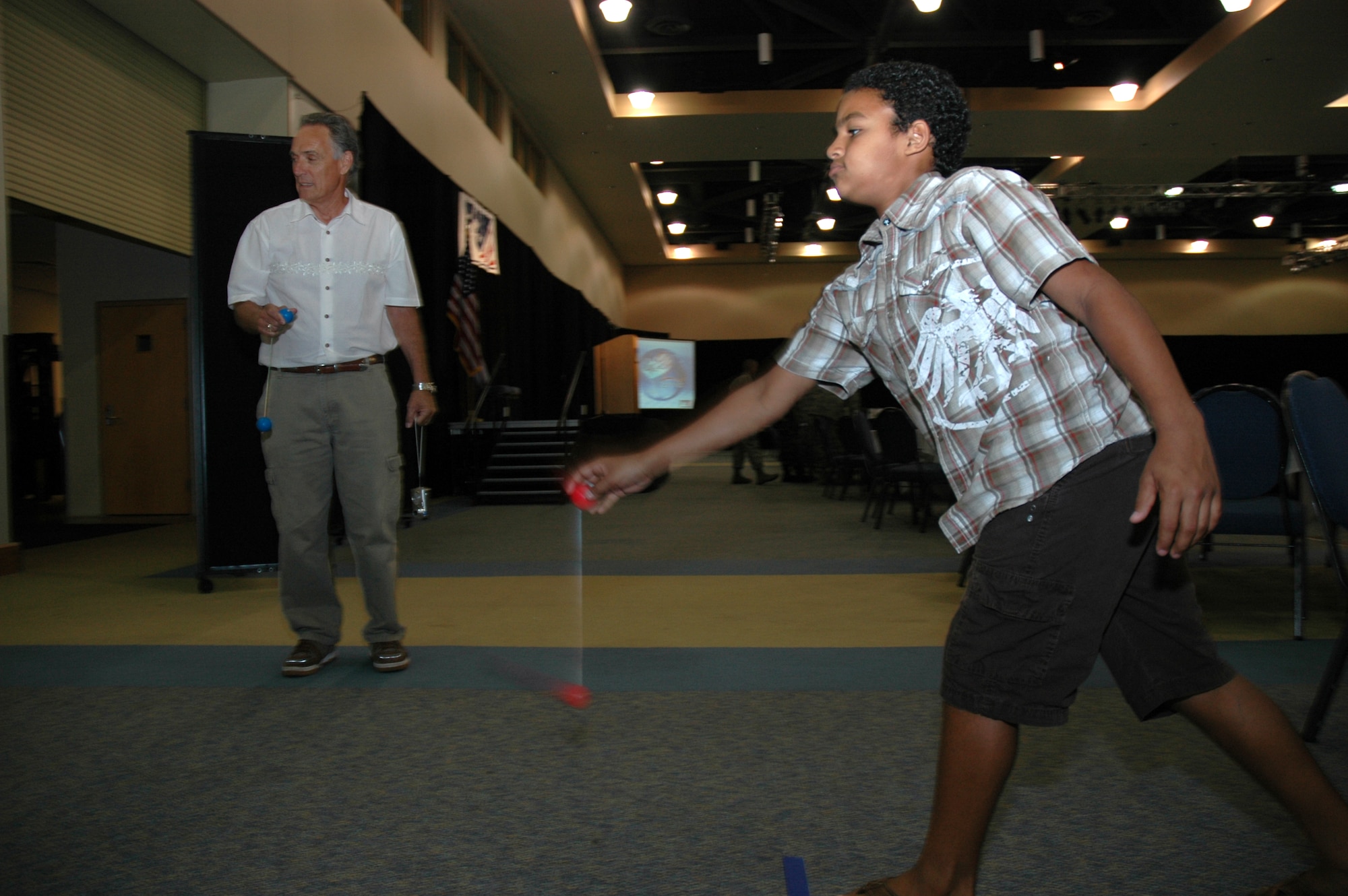 EGLIN AIR FORCE BASE, Fla. -- Those present at the Combined Federal Campaign kick-off held at the Emerald Coast Conference Center Sept. 18, enjoyed some fun and games as well as other festivies provide by the CFC staff. The CFC is an organizqation whose mission is to support and promote philanthropy through a voluntary program that is emplyoee-focused, cost-efficient and effective in providing all Federal employees the opportunity to improve the quality of life for all. (US Air Force photo/ Airman 1st Class Anthony Jennings)