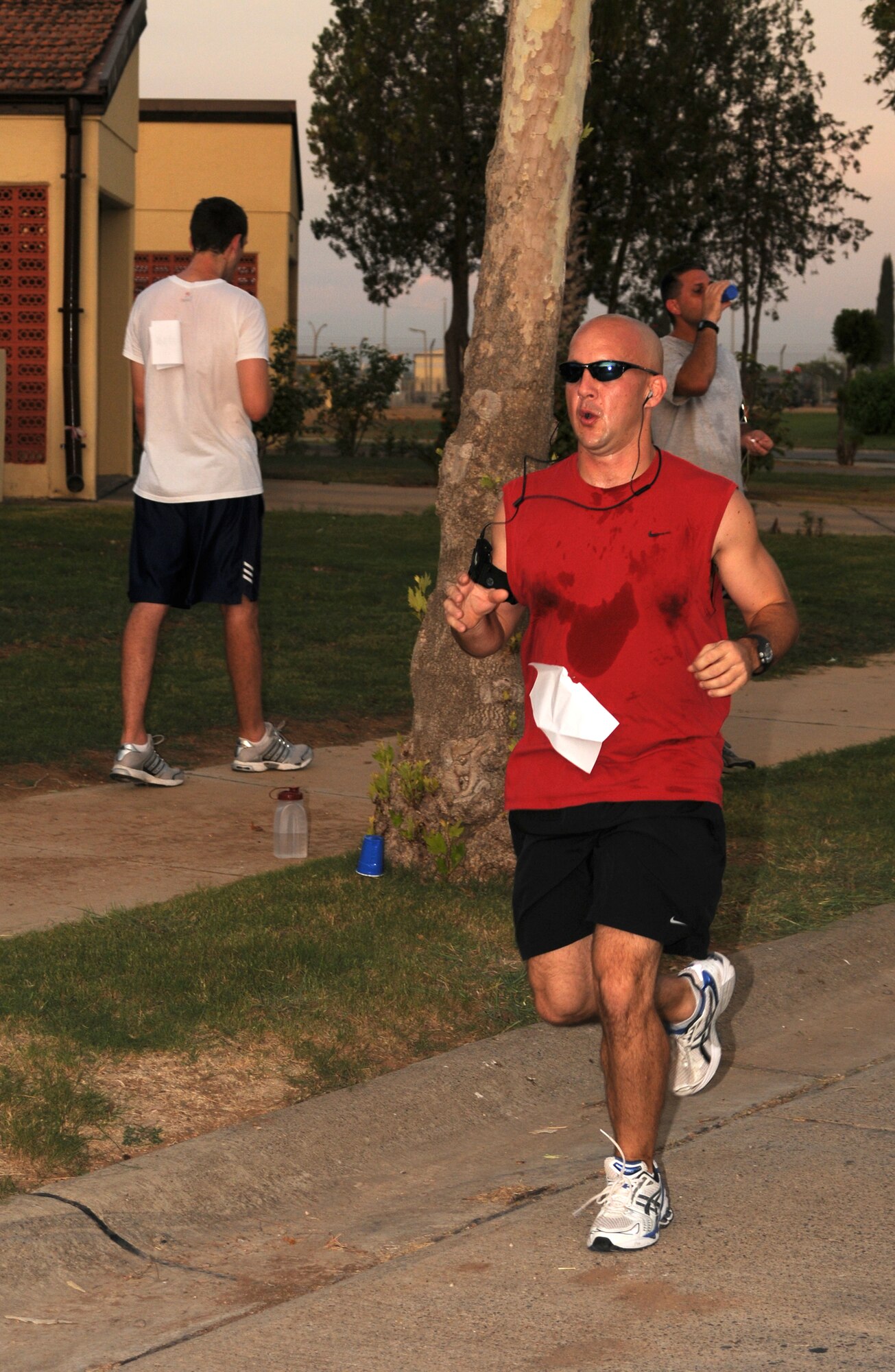 Master Sgt. Dennis O'Grady runs along the 13.1-mile course during the Incirlik 1/2 Marathon Sept. 20. (U.S. Air Force photo by Senior Airman Heather Stanton)