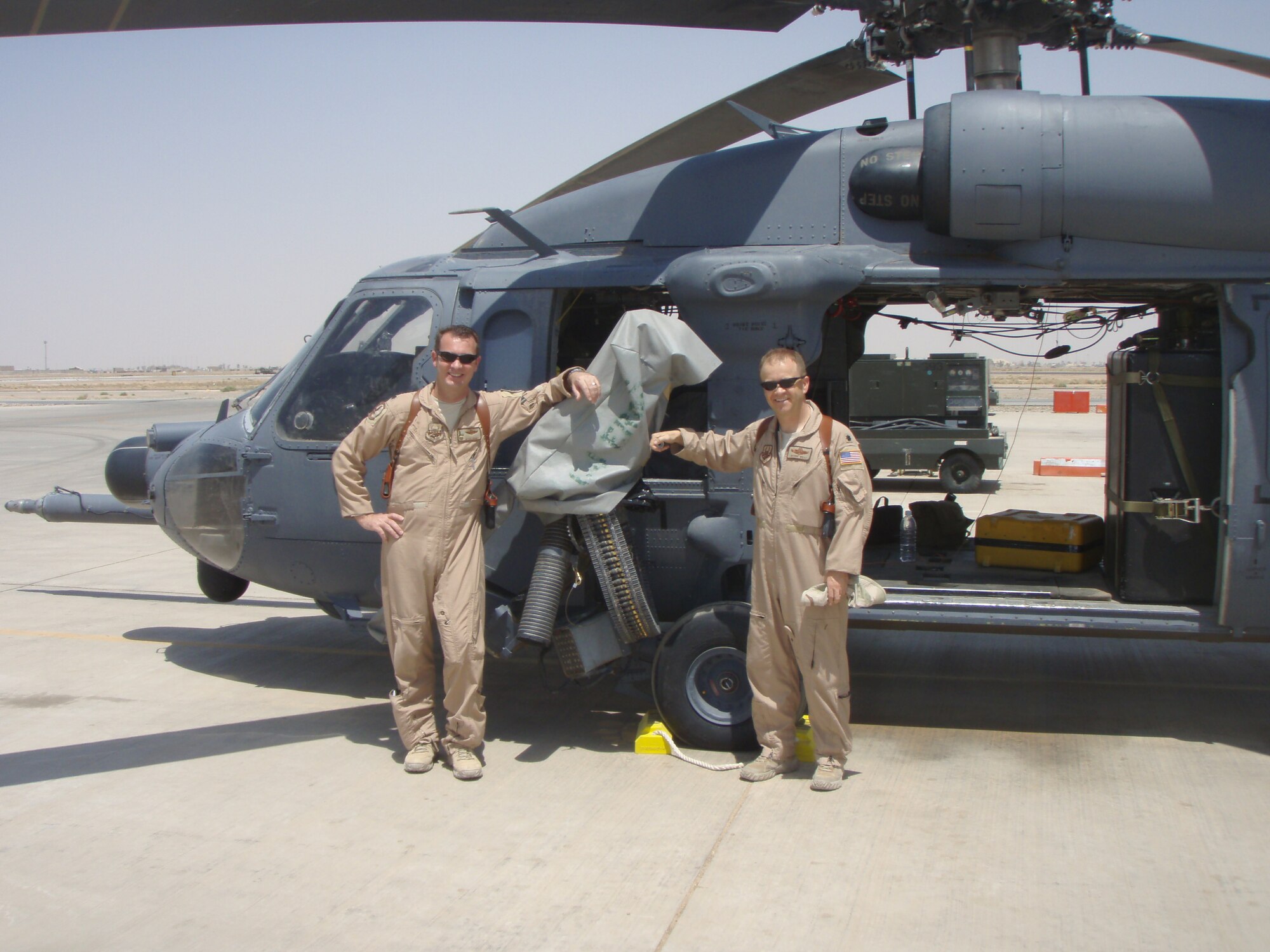SOUTHWEST ASIA -- Lt. Col. Bernie Willi, right, is currently deployed from Langley.
He said the first thing he will eat upon his return is his wife’s lasagna. (Courtesy photo)