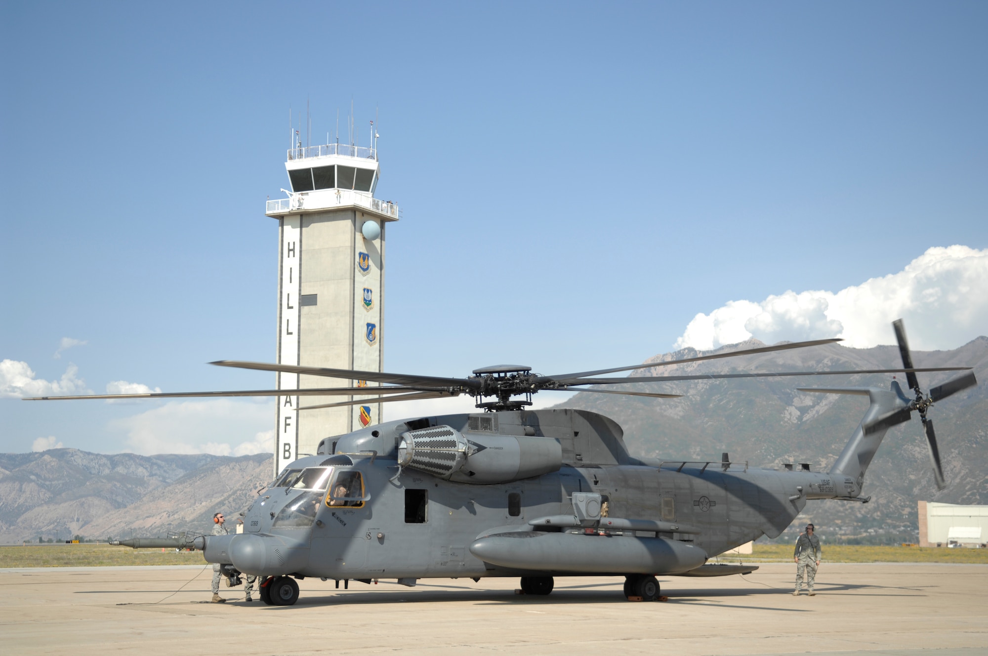 The MH-53M Pave Low Helicopter, tail number 68-10367, arrived here from Hurlburt Field, Fla., Sept. 18 to be moved to the Hill Aerospace Museum for display. Hill Air Force Base was the first base the helicopter was ever assigned to. (U.S. Air Force Photo by Todd Cromar)