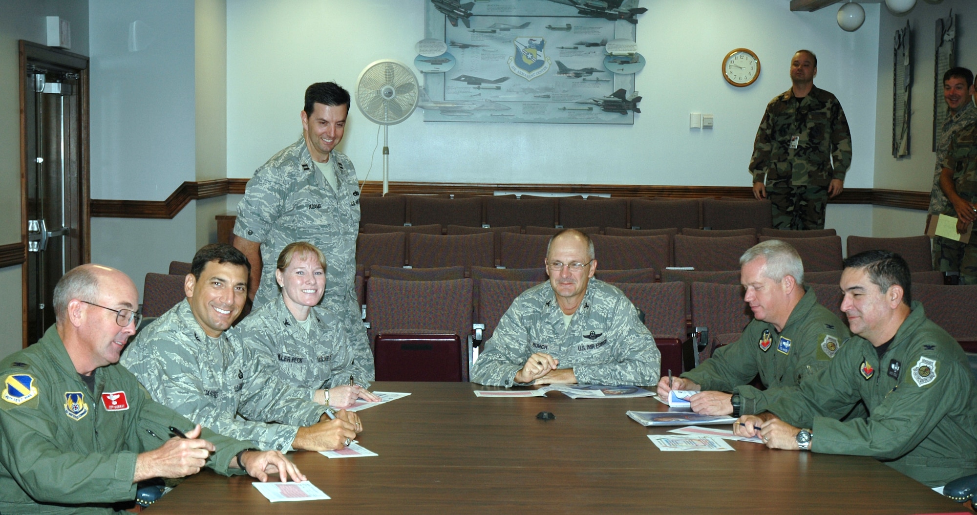 EGLIN AIR FORCE BASE, Fla. -- Commanders across Team Eglin sign their pledge cards for Combined Federal Campaign.  The goal is 100 percent contact in order to reach the CFC's goal of 35 percent participation of Eglin and Hurlburt federal employees. The campaign runs for six weeks.
