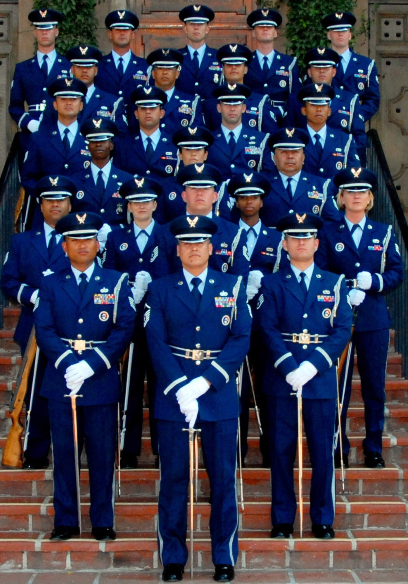 The Base Honor Guard held its Blue Eagles Total Force Honor Guard Awards Banquet at the Hap Arnold Club, Sept. 5. The primary mission of the Honor Guard is to provide military funeral honors. They also support ceremonial functions for military and civilian organizations. The following are this year’s winners with their categories: HG Excellence Award: Jonathan Gaygay, 163 RW/SVF; Leadership Award: Tech. Sgt. Kyle Hollingsworth, 452 MSS; Teammate of the Year: Tech. Sgt. Neil Ballecer, 4 AF; Augmentee of the Year: Staff Sgt. Keith Lawson, 4 AF; Volunteer of the Year: Staff Sgt. Paul Barone, 163 SFS; Rookie of the Year: Staff Sgt. Jed Kutz, 56 APS; Most Improved: SrA Daniel Stephens, 452 SFS; Best Performer: Staff Sgt. Dana Mikles, 452 AMXS; Best Dressed: Staff Sgt. John Ahrens, 56 APS; Most Ceremonies Performed: Tech. Sgt. Michael Booker, 56 APS; Golden Eagle Award: 452 Vehicle Operations, SSI/LGRV. (U.S. Air Force photo)