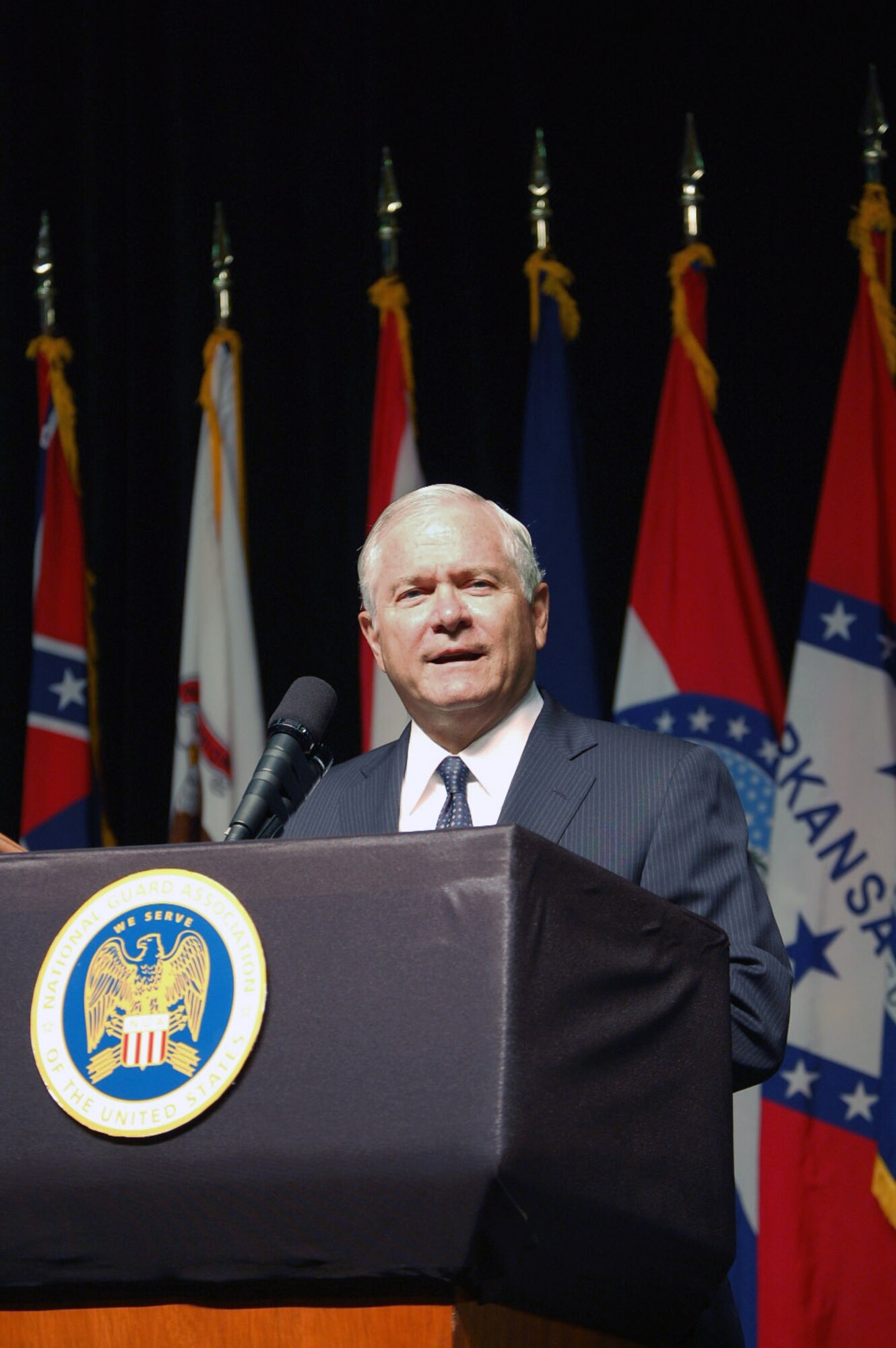 Secretary of Defense Robert M. Gates speaks during a conference of the National Guard Association of the United States Sept. 22 in Baltimore. (U.S. Air Force photo/Tech Sgt. Nick Choy) 
