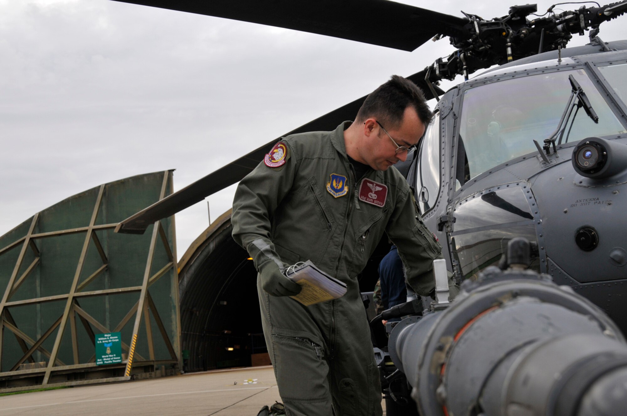 Master Sgt. William "Radio" Godwin , 48th Operations Support Squadron wing HH-60G weapons and tactics chief, HH-60G aerial gunner instructor , was nominated for the Liberty spotlight by his chain of command because he portrays the Air Force core value of "Excellence in All We Do." 