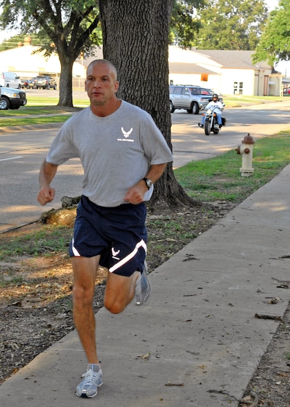 Chief Cooley finished 12th out of 515 military men with a time of 3:12:44 during the 12th annual Air Force Marathon. (U.S. Air Force photo by Staff Sgt. Trina Jeanjacques)
