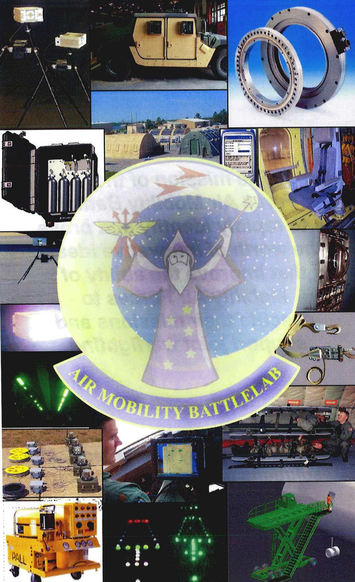 This graphic highlights photos of just a few of the 78 major initiatives the Air Mobility Battlelab completed in its 10-year history for the Air Force, Air Mobility Command, and the U.S. Air Force Expeditionary Center.  (U.S. Air Force Photo Illustration/Mr. Art Tollefson)