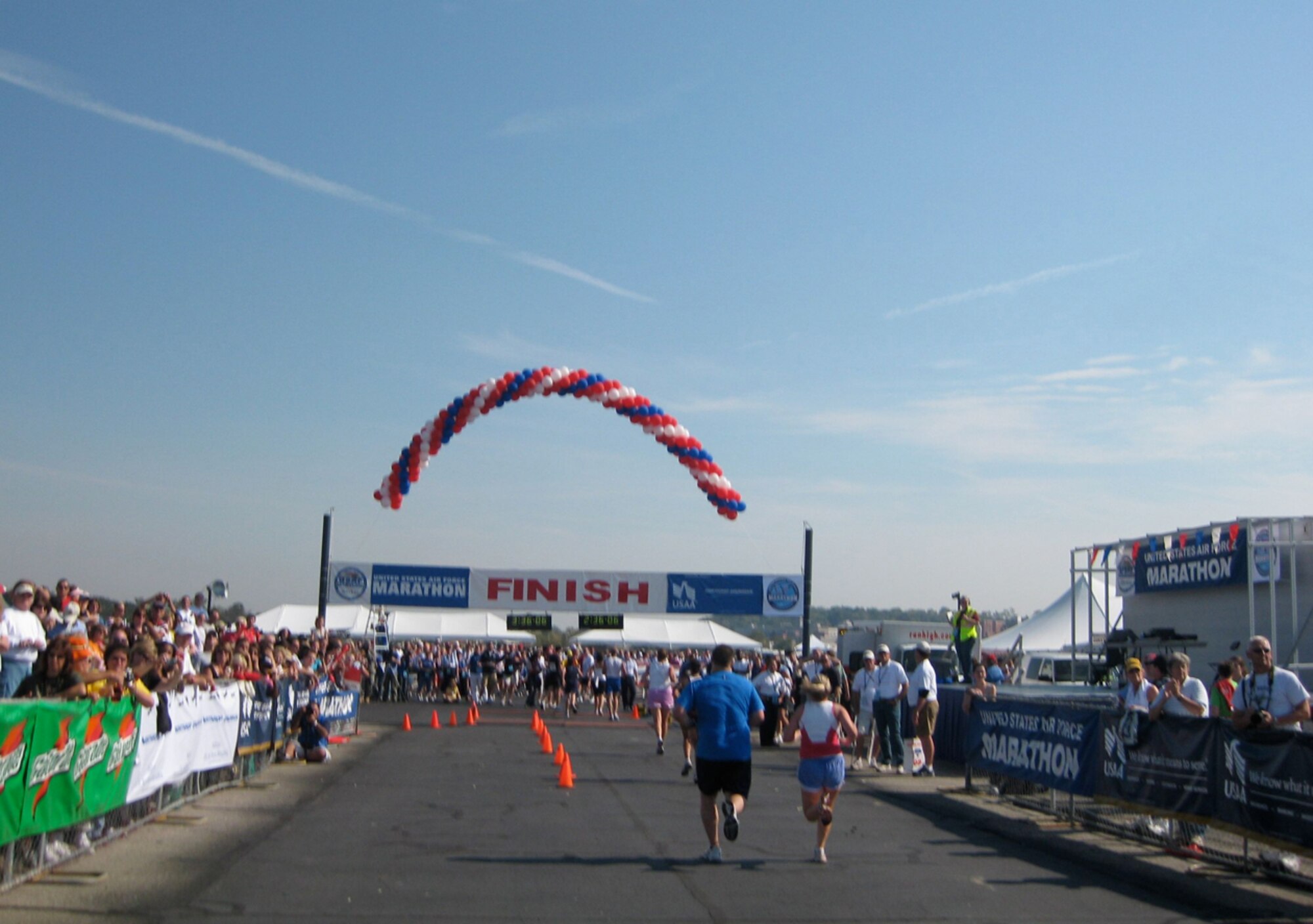 The end is in sight for runners completing the Air Force Marathon, Sept. 20. 