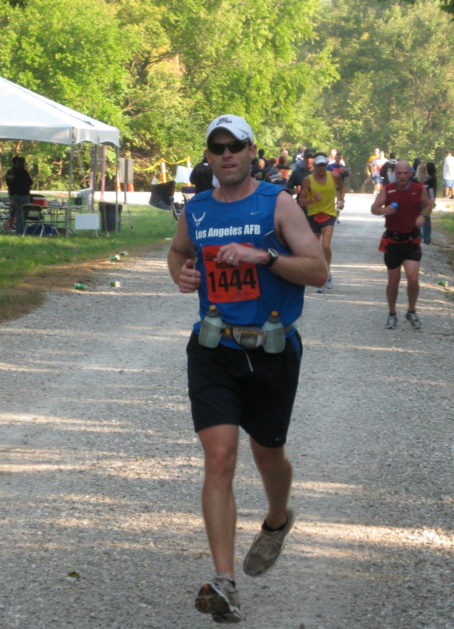 Maj. Mike Reed ran the marathon in 3 hours,  29 minutes.
