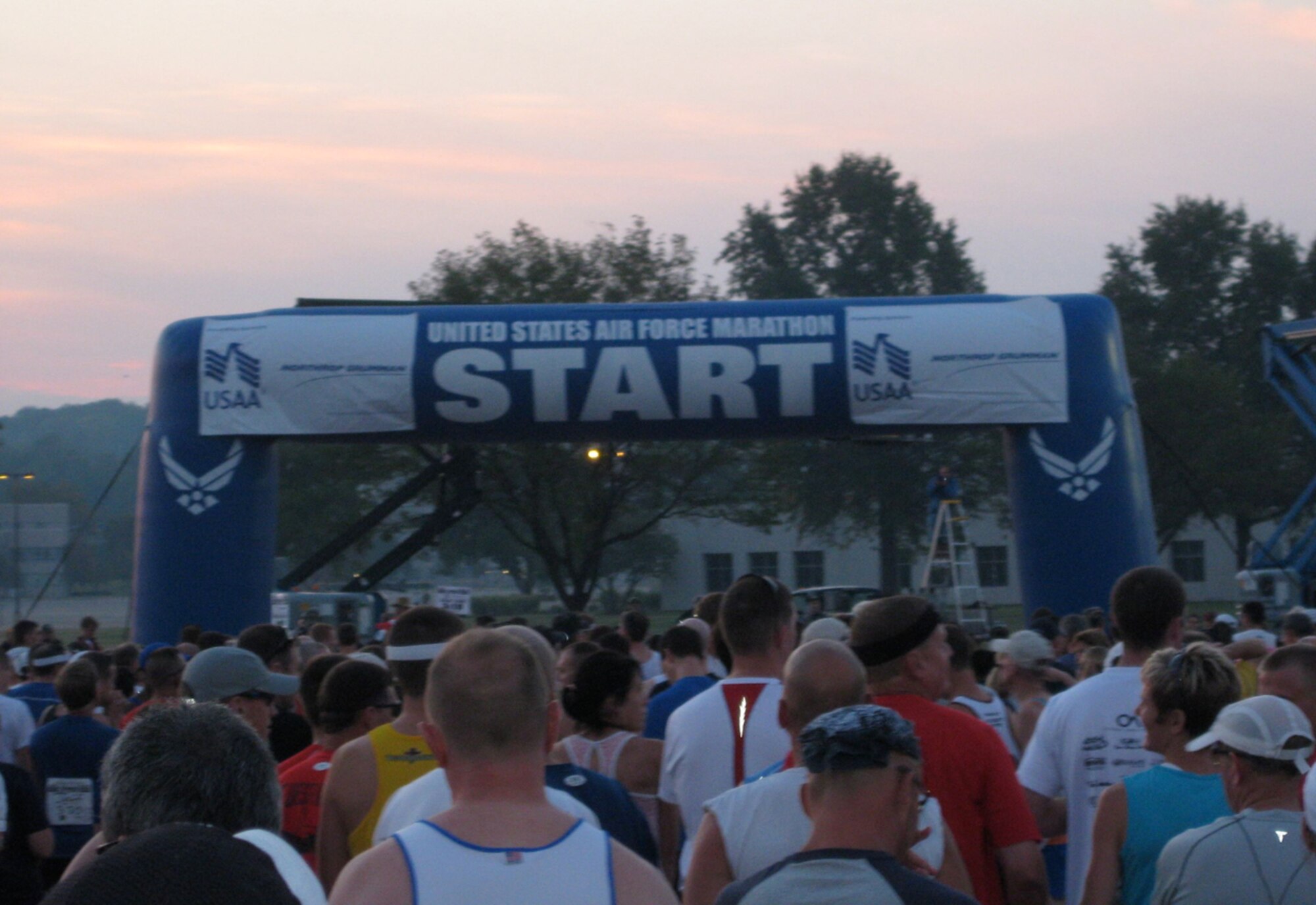 Runners line up at the start for the 12th Annual Air Force Marathon held at Wright-Patterson AFB, Sept. 20.