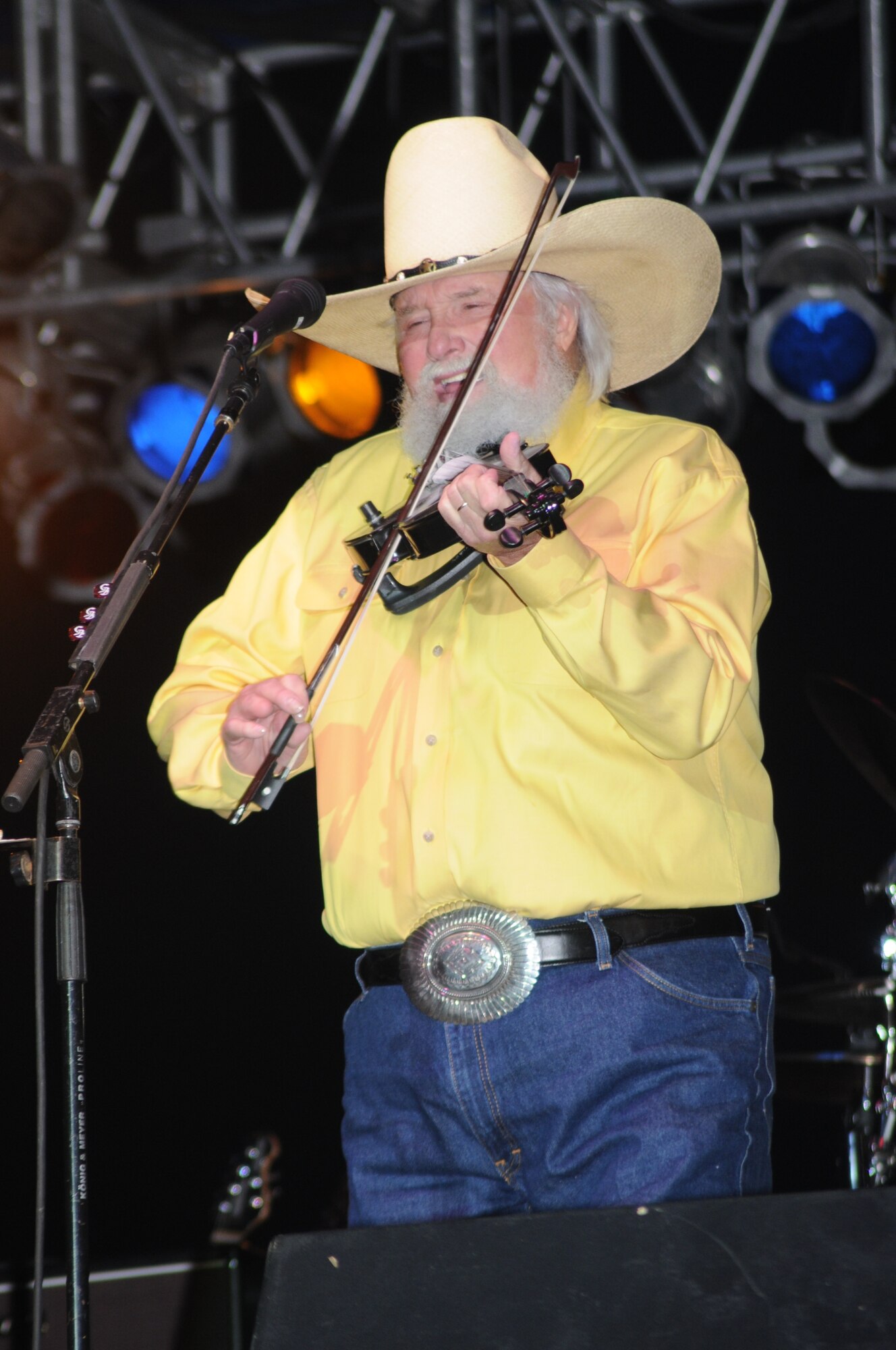 The Charlie Daniels Band performed for Keesler Air Force Base Airmen, families and local community members Sept. 18 to help celebrate the Air Force's 61st birthday.  (U.S. Air Force photo by Kemberly Groue)

