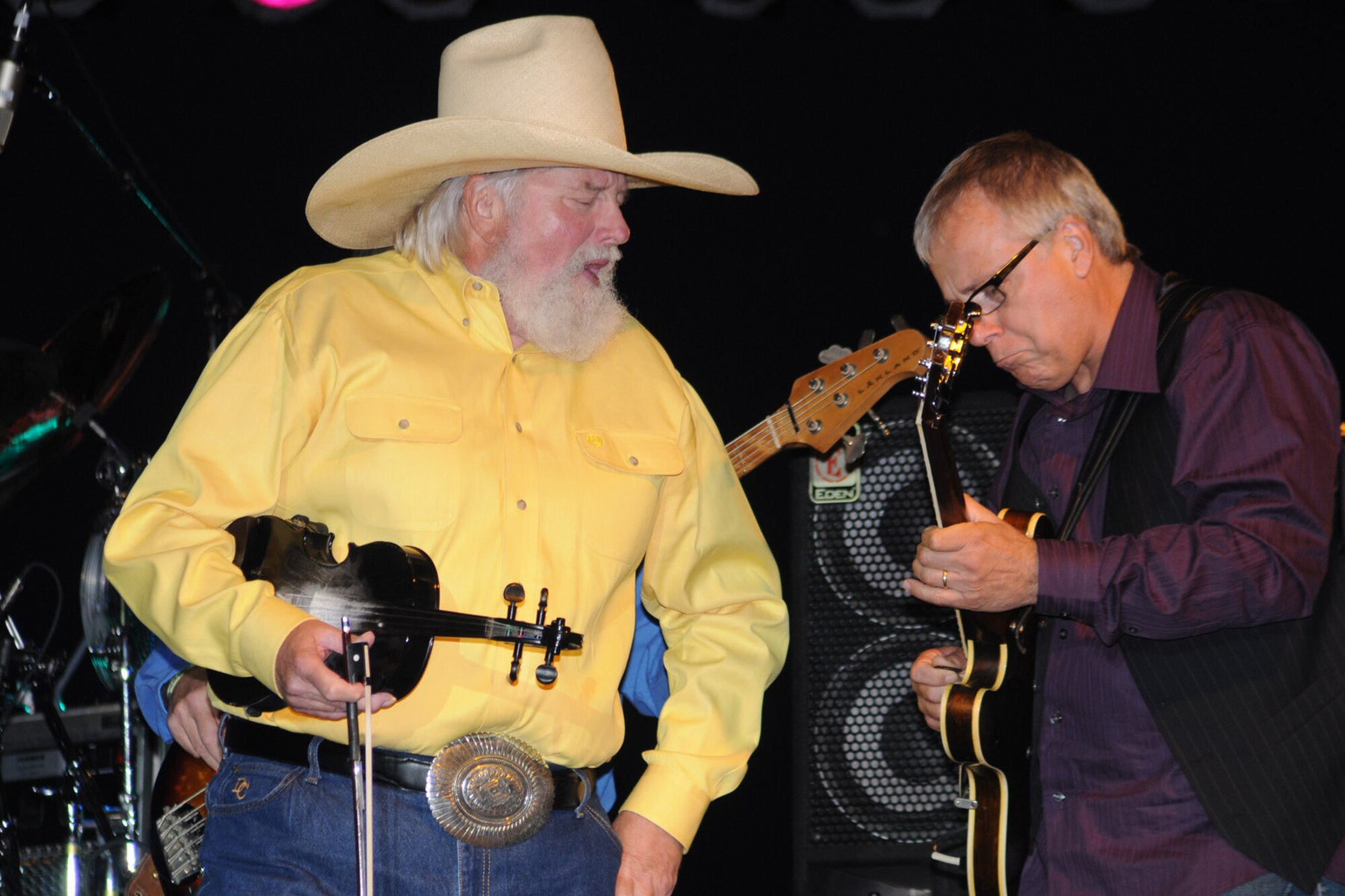 The Charlie Daniels Band performed for Keesler Air Force Base Airmen, families and local community members Sept. 18 to help celebrate the Air Force's 61st birthday.  (U.S. Air Force photo by Kemberly Groue)

