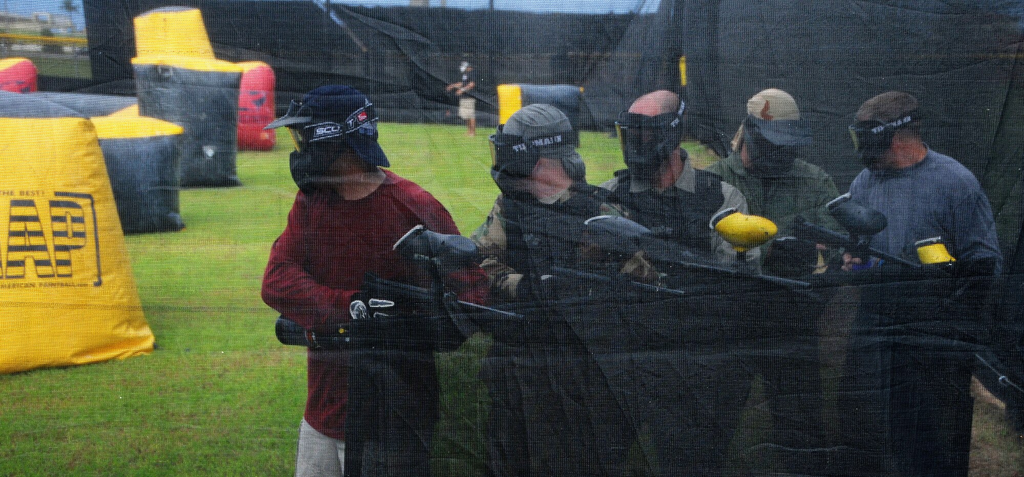 ANDERSEN AIR FORCE BASE, Guam - The Chiefs and the Eagles compete in the first paintball challenge at the grand opening ceremony of the new paintball complex here Sept. 26. A customer came up with the initial idea to build a paintball course on base. (U.S. Air Force photo by Airman 1st Class Courtney Witt)