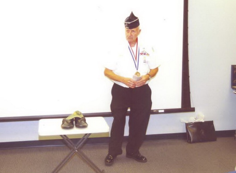 MOODY AIR FORCE BASE, Ga. -- Hank "Sarge" McQuinn, an Army Korean War veteran and former prisoner of war, spoke to Moody's 2008 Master Sergeant selects during this year’s Senior Noncommissioned Officer-in-Charge Enhancement Seminar. (Courtesy photo)