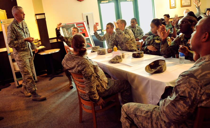 MOODY AIR FORCE BASE, Ga. -- Col. Kenneth E. Todorov speaks to members of Airmen Committed to Excellence (ACE) here Aug. 26. Colonel Todorov emphasized the importance of leadership and using the chain of command. ACE holds monthly meetings 3 p.m. the last Tuesday of every month. (U.S. Air Force photo by Senior Airman Schelli Jones) 
