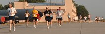 OFFUTT AIR FORCE BASE, Neb. -- Participants of the Runway Run follow the path along Offutt AFB's runway Aug. 10 as part of Air Force Week in the Heartland. Various events went on around Omaha and surrounding areas in support of Air Force Week. (Courtesy of 55th Wing Public Affairs)