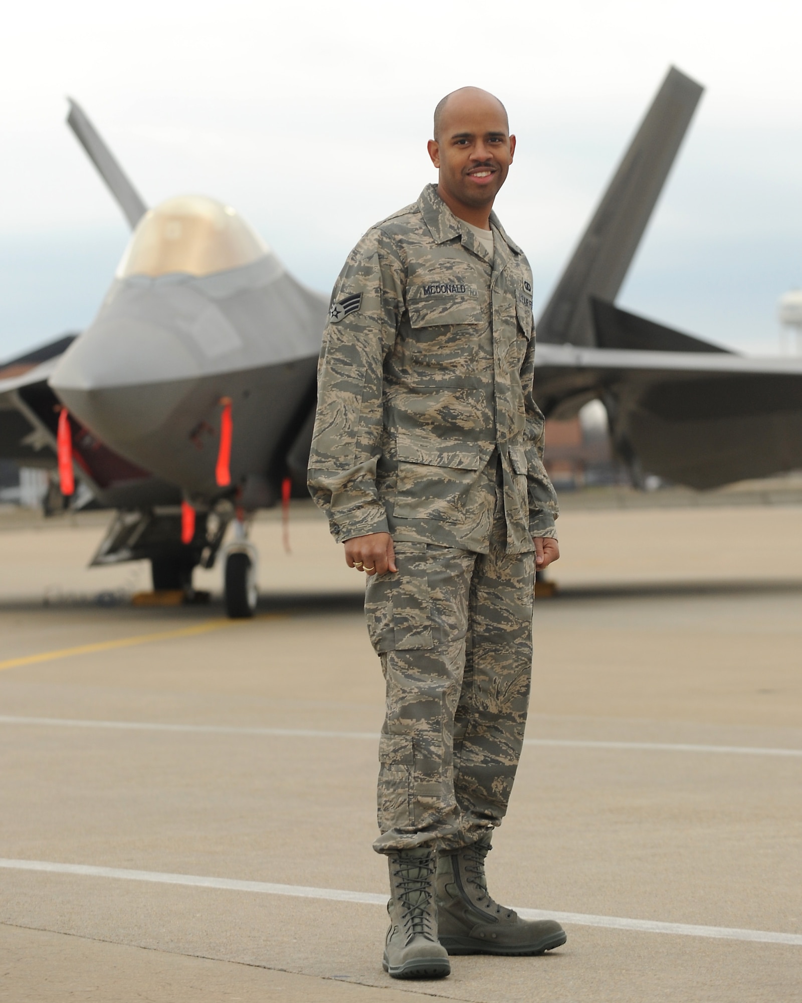 SOUTHWEST ASIA -- Senior Airman Kelcey McDonald is currently deployed from Langley with the USAF Heritage of America Band ensemble, Oasis. He said what he will remember about his deployment 20 years from now is that in Iraq he walked on the same ground that the people that he reads about in the Bible did.  (U.S. Air Force photo/Senior Airman Vernon Young)