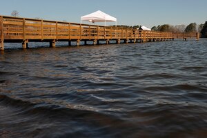 LANGLEY AIR FORCE BASE, Va. --  The Bethel Fishing Pier is now open for use.  Contractors from the 1st Civil Engineer Squadron worked for about 100 days to complete the fishing pier reconstruction for military personnel and their dependents.  (U.S. Air Force photo/Senior Airman Vernon Young)
