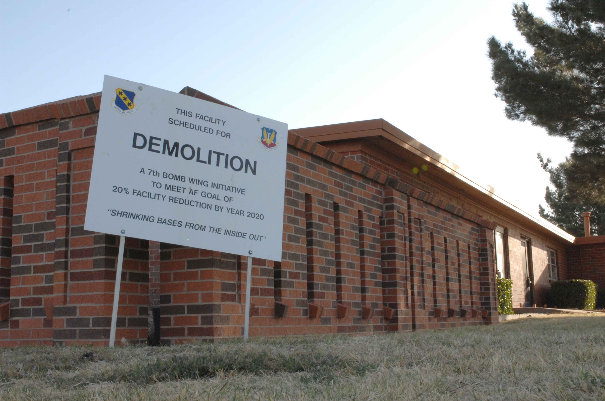 DYESS AIR FORCE BASE, Texas - This building located off 3rd Street is scheduled as part of structures slated for demolition. Over the next five months more than 90,000 square feet of existing real estate will be removed allowing the wing to conserve money that will no longer be spent on utilities for the structures. (U.S. Air Force photo by Staff Sgt. Joel Mease)  