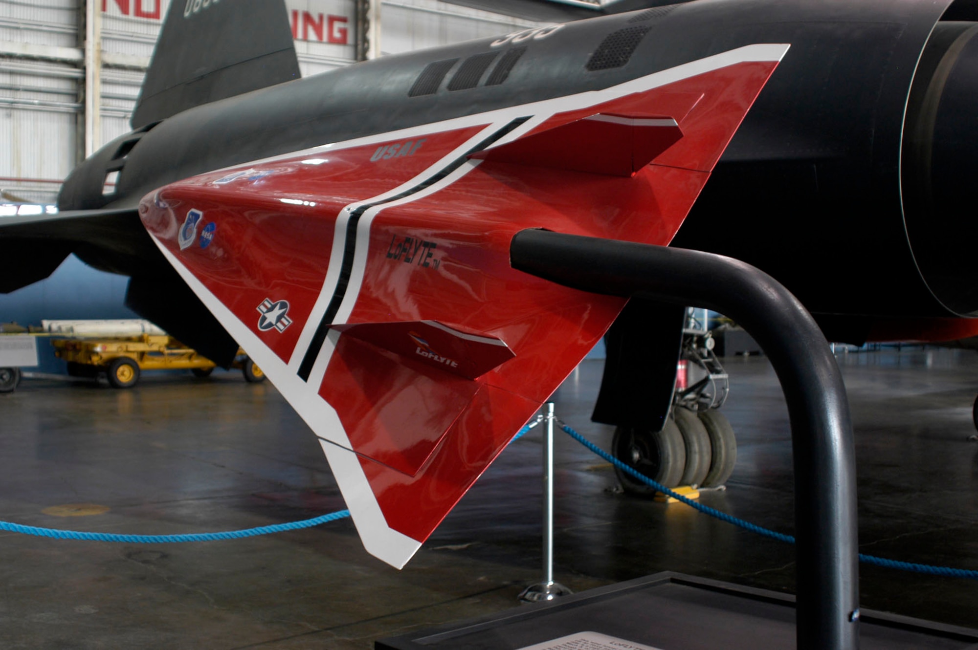 DAYTON, Ohio - The LoFLYTE Waverider Wind Tunnel Model on display in the Research & Development Gallery at the National Museum of the U.S. Air Force. (U.S. Air Force photo)