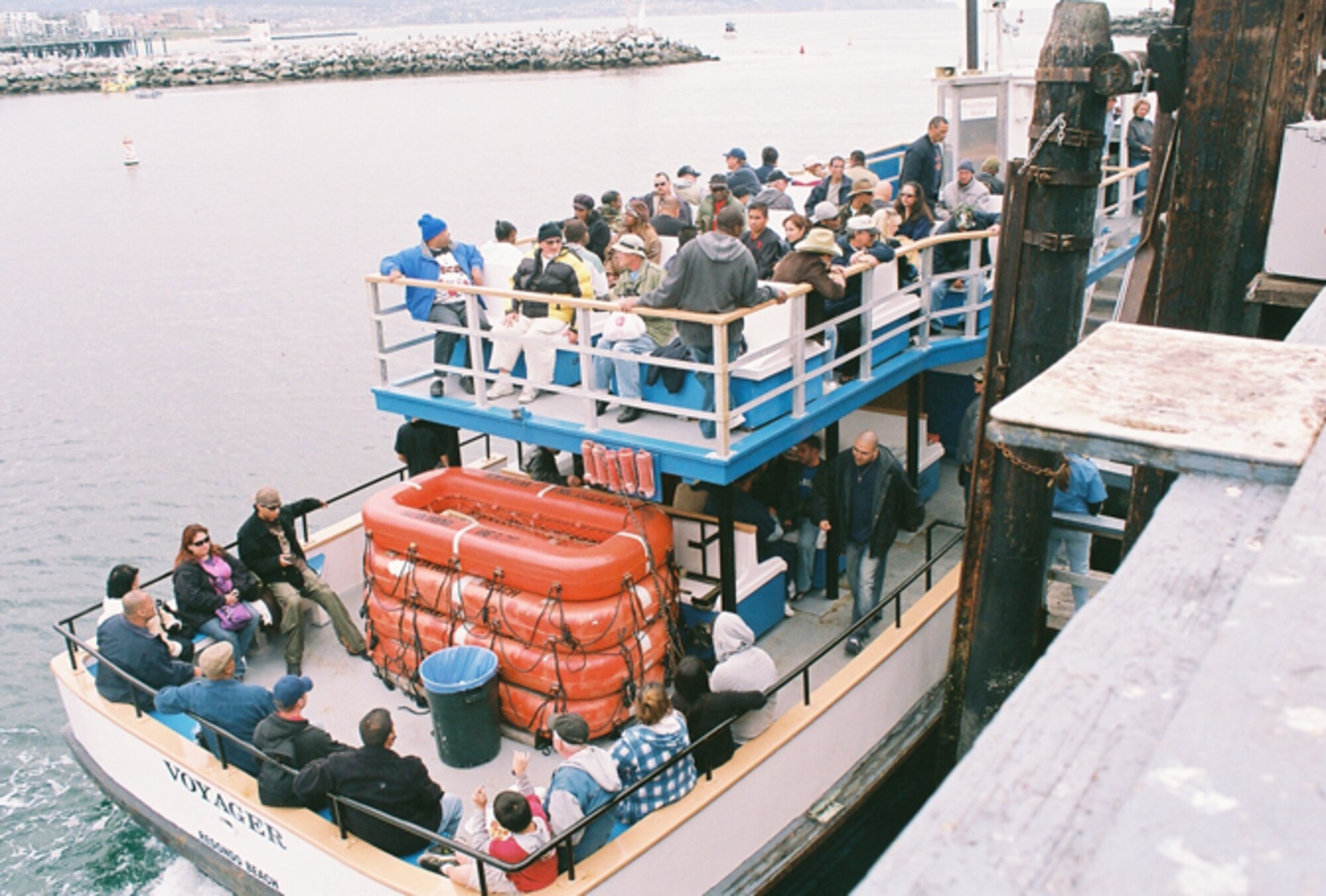 One of two tour boats sets sail from Redondo Beach.  Through sponsor generosity, more than 200 vets and their families were treated to whale watching tours, March 21 and 29. (Photo by Lt. Col. Dave Learned)