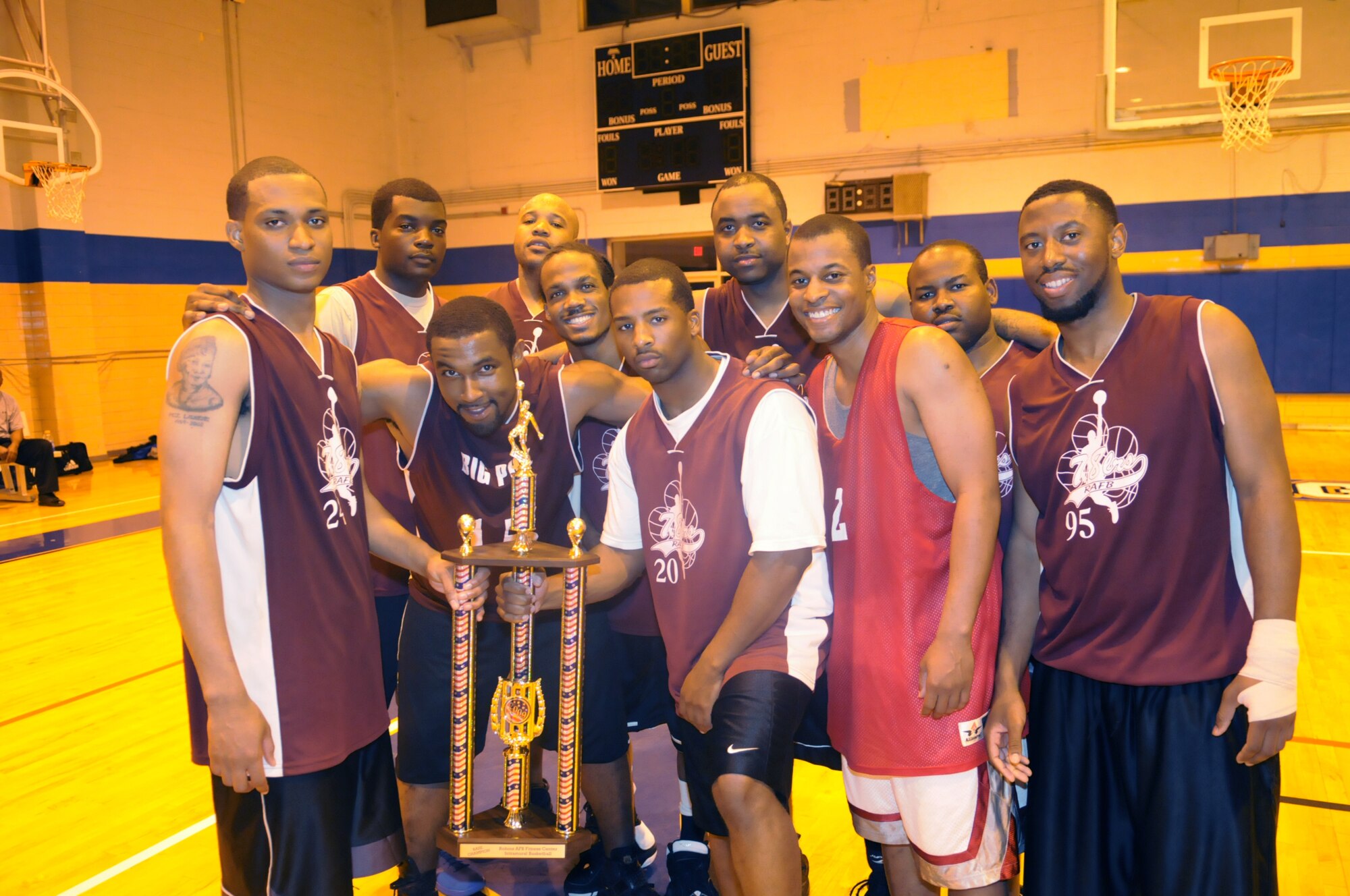 The 78th Logistics Readiness Squadron won back-to-back games to become intramural basketball champs. U. S. Air Force photo by Sue Sapp