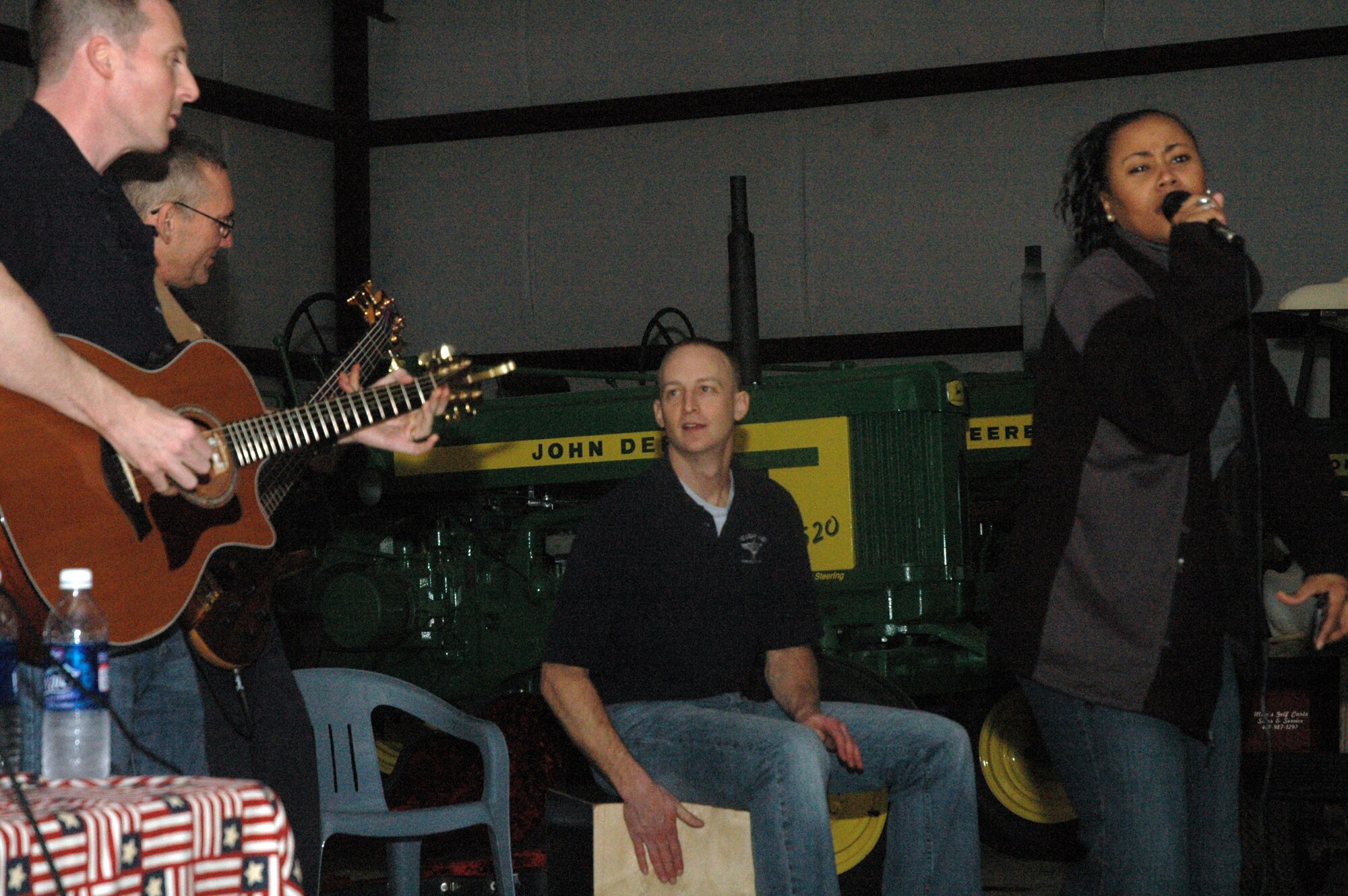 Four members from the United States Air Force Band’s Max Impact performed an impromptu show for more than 50 civic leaders from the Robins Air Force Base, Ga. community March 28. (U.S. Air Force photo by Senior Airman R. Michael Longoria)