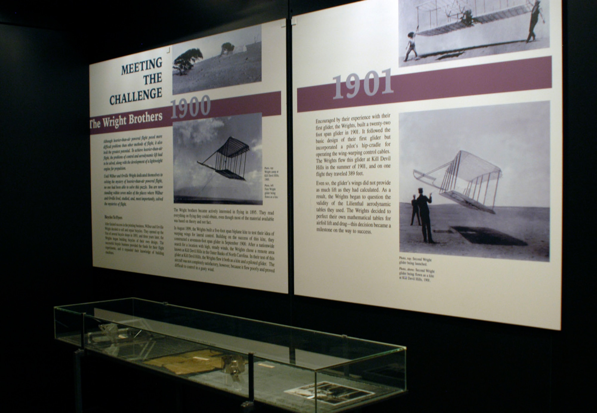 DAYTON, Ohio -- Wright brothers exhibit in the Early Years Gallery at the National Museum of the United States Air Force. On display are wind tunnel scales, charts and other tools used by the Wrights during their flying experiments. (U.S. Air Force photo)