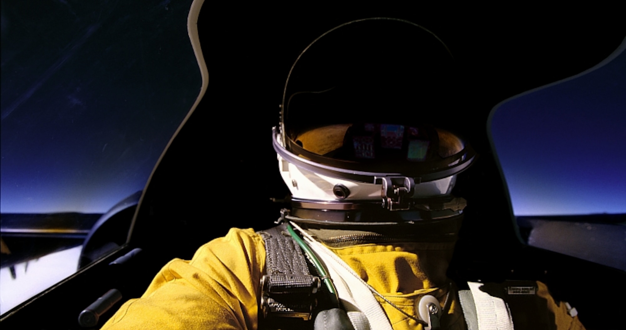 A U-2 Pilot is strapped tightly into the cockpit of the aircraft, unable to make major movements for long hours. From 70,000 feet above the Earth, the scenery is different as the sky is always dark. (Courtesy Photo)