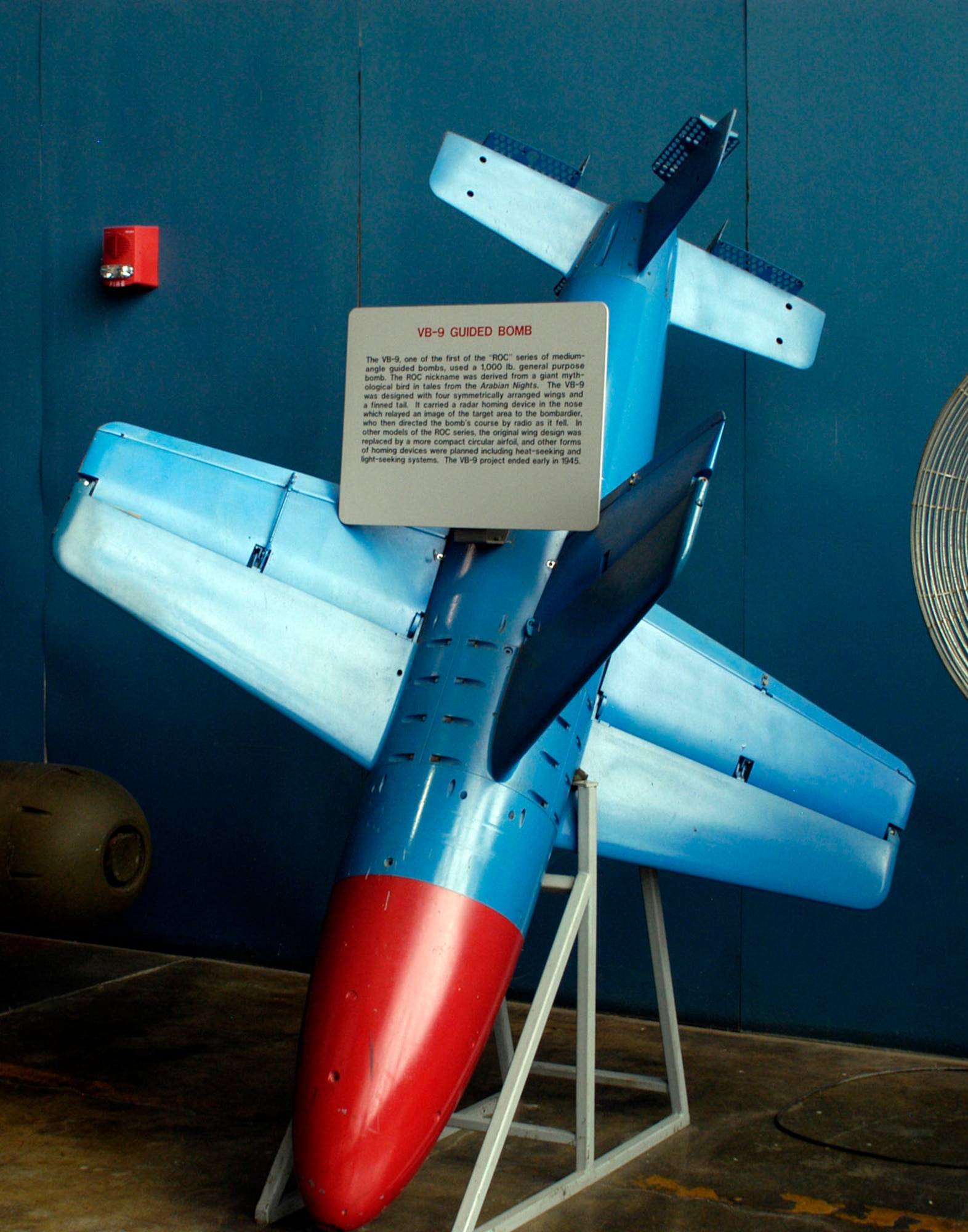 DAYTON, Ohio - The VB-9 Guided Bomb on display in the Research & Development Gallery at the National Museum of the U.S. Air Force. (U.S. Air Force photo)
