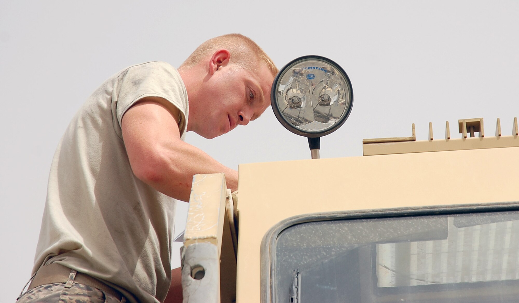 SOUTHWEST ASIA -- Senior Airman Christopher Jennings, 386th Expeditionary Logistics Readiness Squadron is deployed from the 43rd Logistics Readiness Squadron at Pope Air Force Base, N.C. (U.S. Air Force courtesy photo)