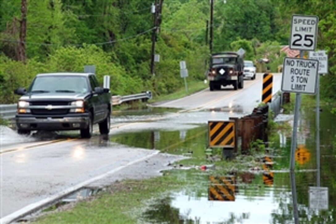 The Louisiana National Guard has begun planning for possible flooding in areas along the southeast border of Louisiana and Mississippi near the town of Pearl River, April 2, 2009. 
The planning focuses on assisting parish officials, protecting property and ensuring the safety of citizens in St. Tammany Parish and surrounding areas.