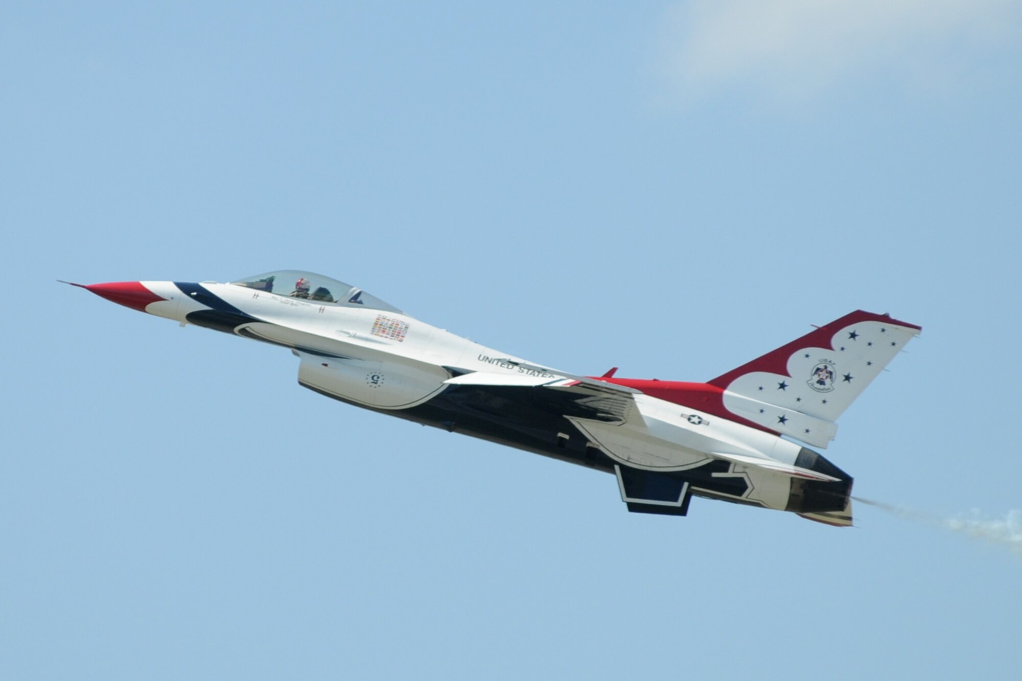 The Air Force Thunderbirds get in some practice sessions March 3 in advance of the Thunder on the Bay Air Show March 4-5.  The Thunderbirds are making their first air show appearance at Keesler since 1995.  It’s Keesler’s first air show in five years.  (U.S. Air Force photo by Kemberly Groue)