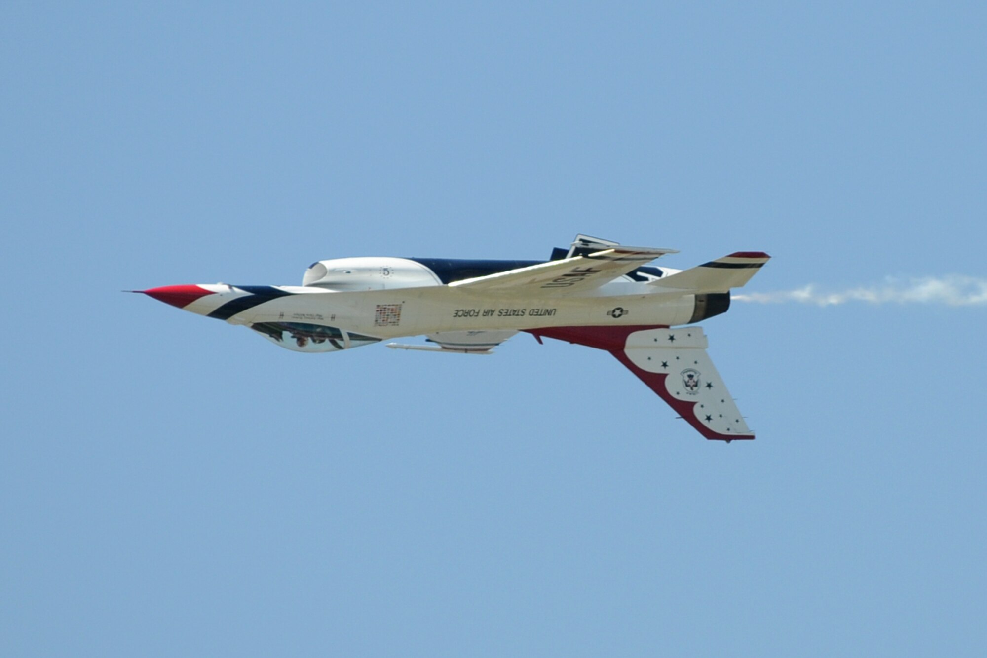 The Air Force Thunderbirds get in some practice sessions March 3 in advance of the Thunder on the Bay Air Show March 4-5.  The Thunderbirds are making their first air show appearance at Keesler since 1995.  It’s Keesler’s first air show in five years.  (U.S. Air Force photo by Kemberly Groue)