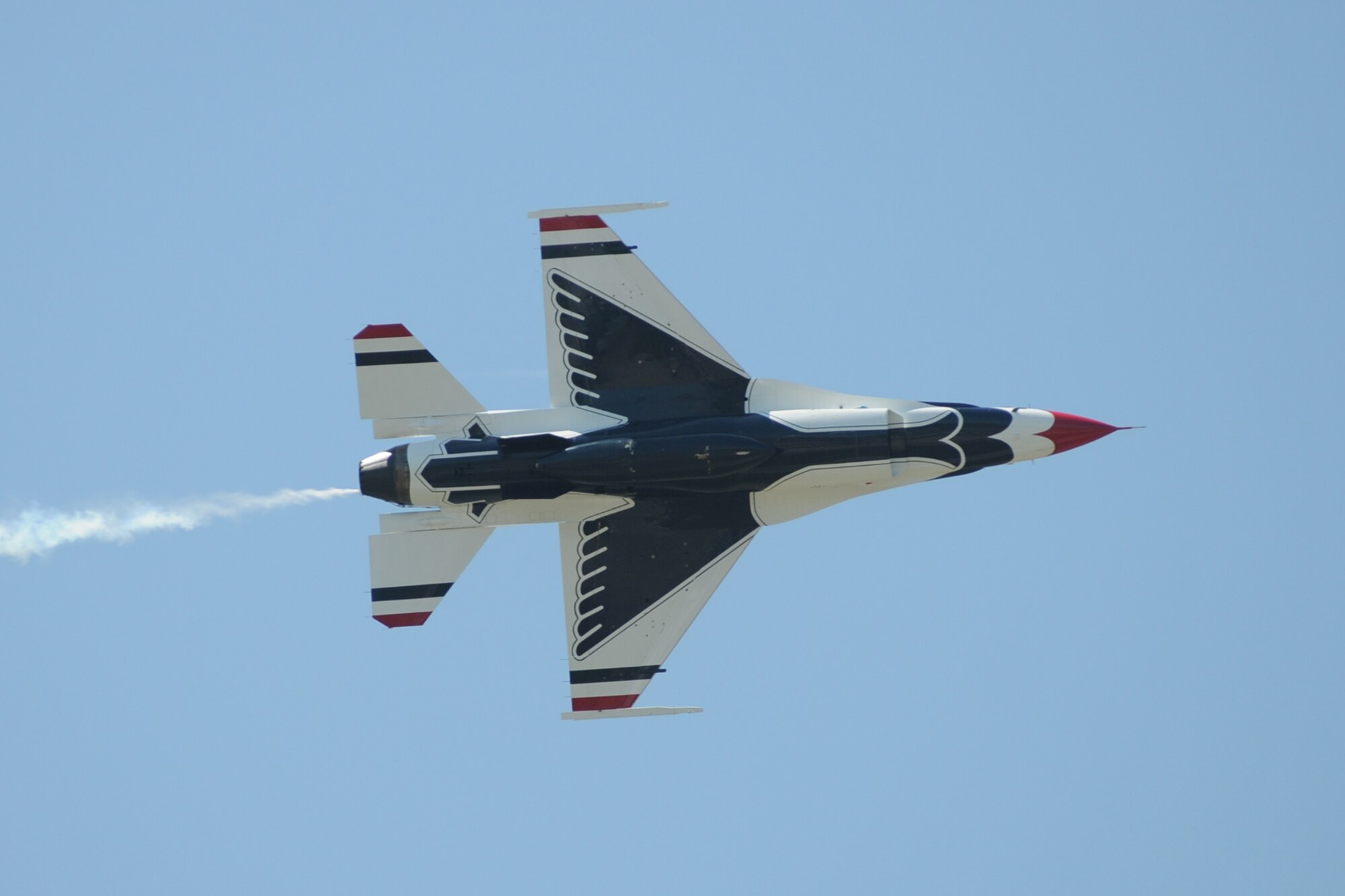 The Air Force Thunderbirds get in some practice sessions March 3 in advance of the Thunder on the Bay Air Show March 4-5.  The Thunderbirds are making their first air show appearance at Keesler since 1995.  It’s Keesler’s first air show in five years.  (U.S. Air Force photo by Kemberly Groue)

