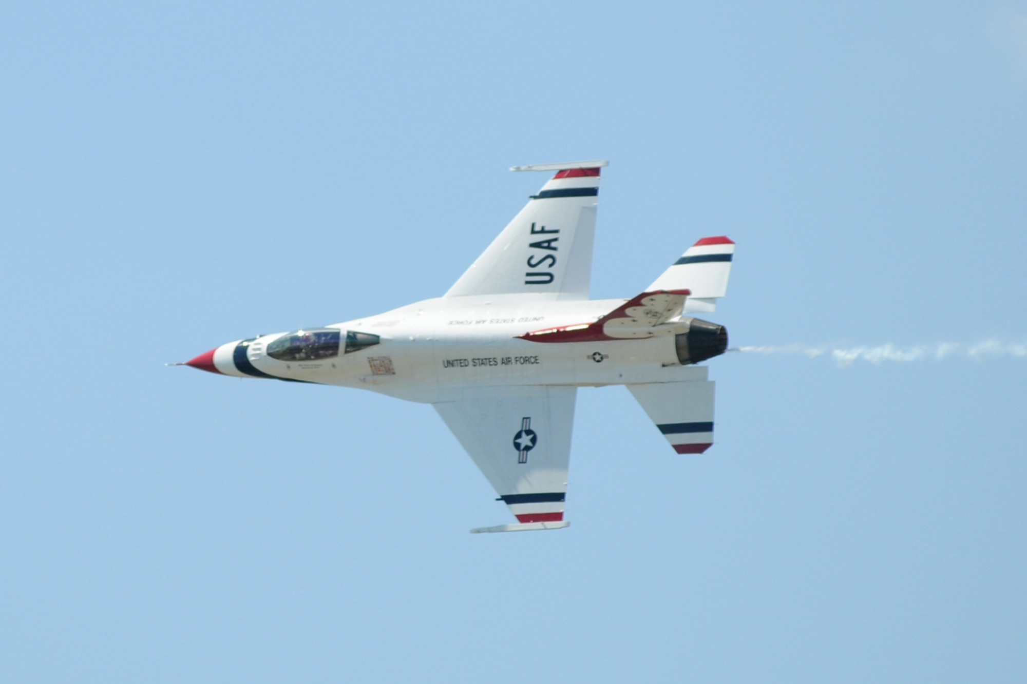 The Air Force Thunderbirds get in some practice sessions March 3 in advance of the Thunder on the Bay Air Show March 4-5.  The Thunderbirds are making their first air show appearance at Keesler since 1995.  It’s Keesler’s first air show in five years.  (U.S. Air Force photo by Kemberly Groue)

