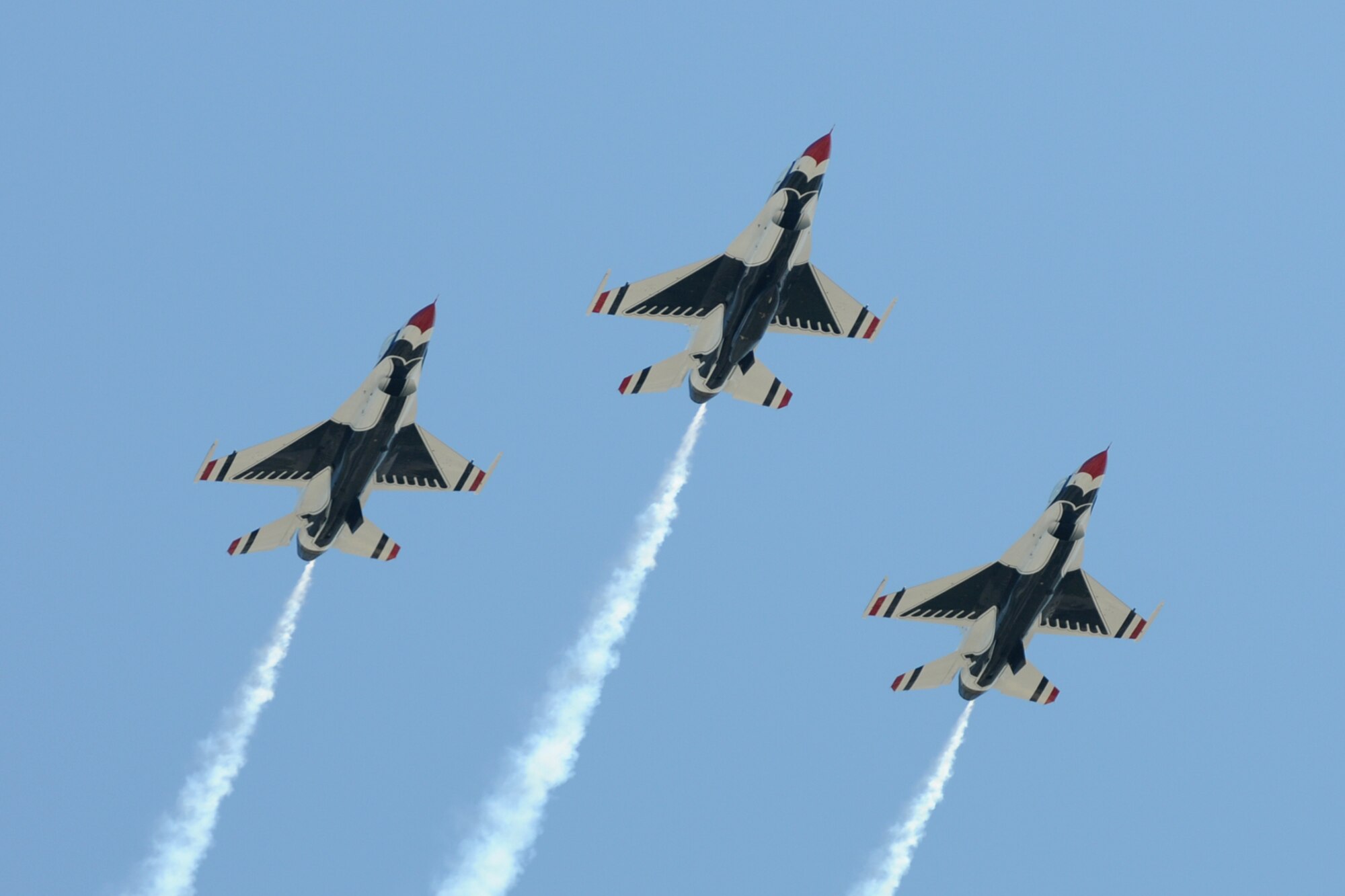 The Air Force Thunderbirds get in some practice sessions March 3 in advance of the Thunder on the Bay Air Show March 4-5.  The Thunderbirds are making their first air show appearance at Keesler since 1995.  It’s Keesler’s first air show in five years.
(U.S. Air Force photo by Kemberly Groue)
