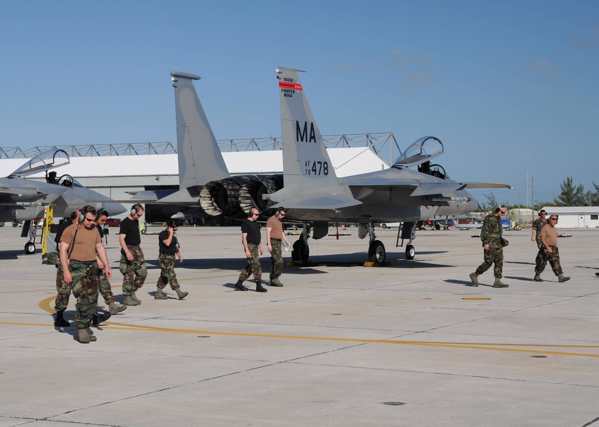 Members conduct a FOD walk while at NAS Key West.  