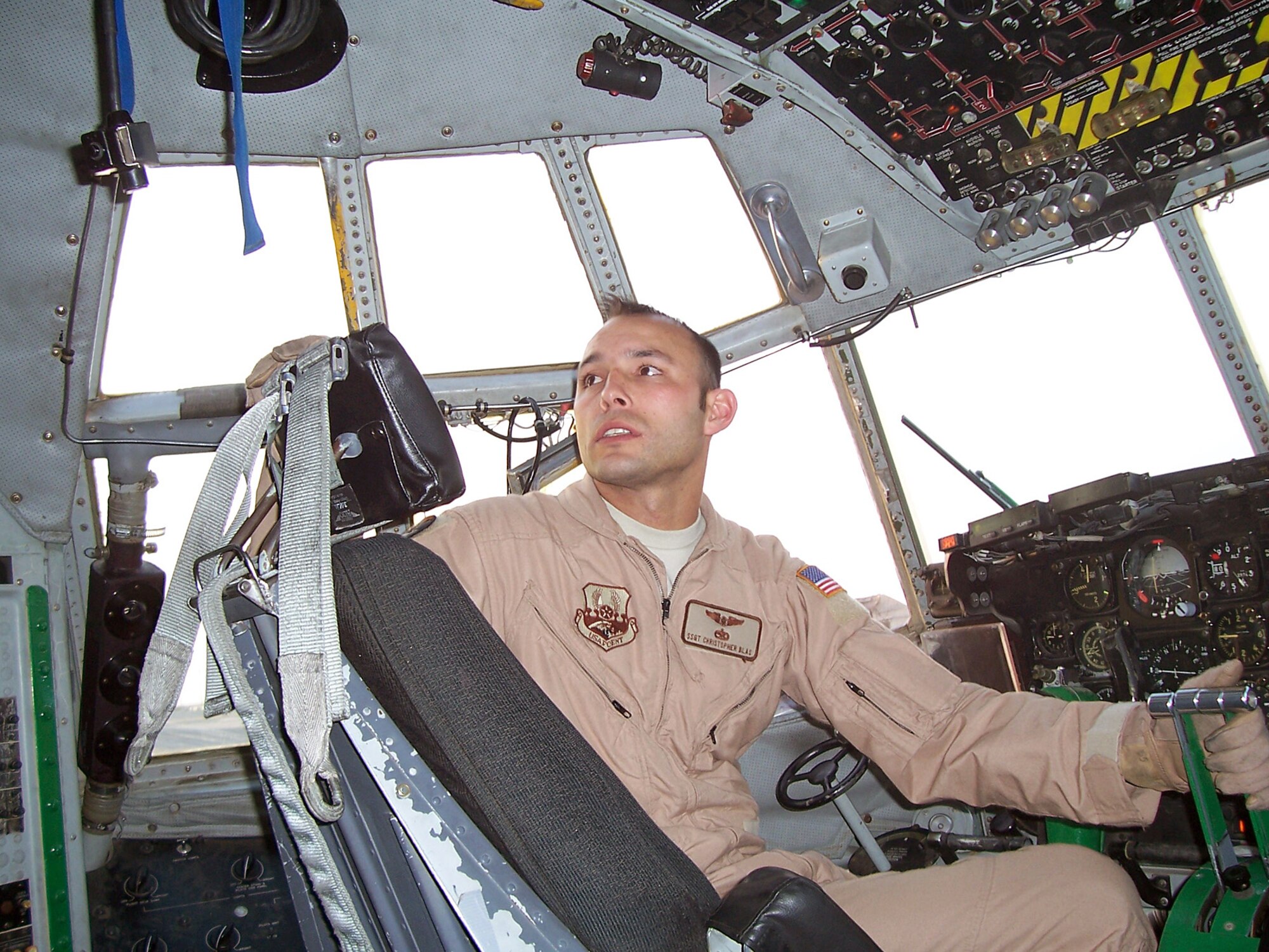 SOUTHWEST ASIA -- Staff Sgt. Chris Blas, 43rd Expeditionary Electronic Combat Squadron is deployed from the 41st Electronic Combat Squadron at Davis-Monthan Air Force Base, Ariz. (U.S. Air Force courtesy photo)