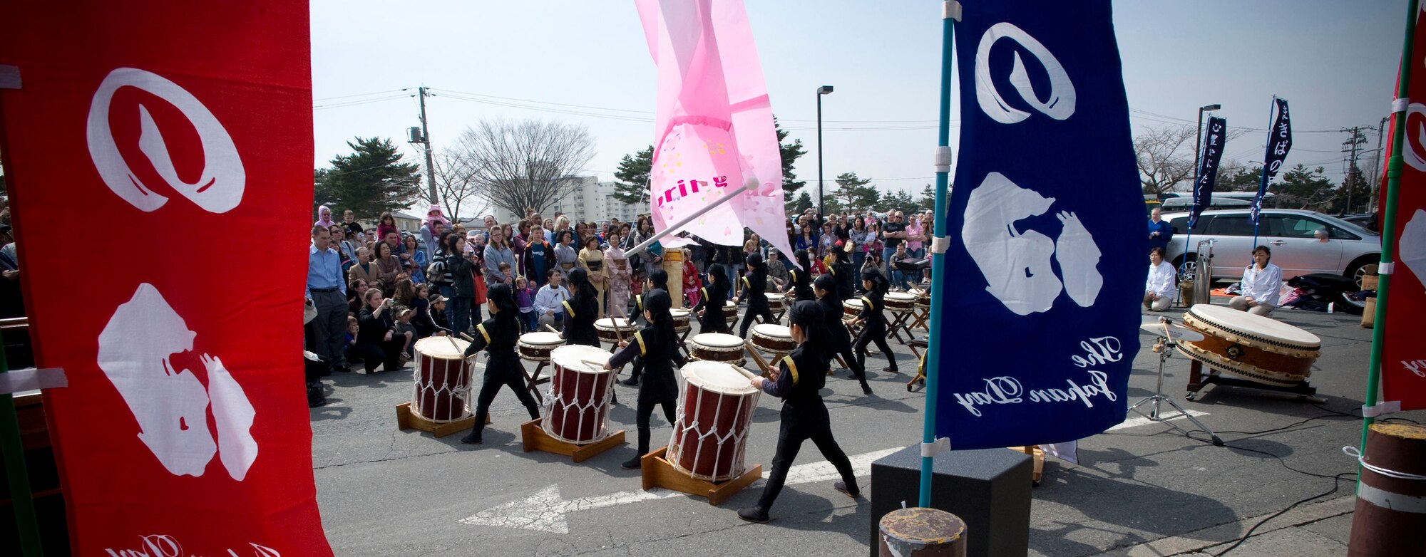 MISAWA AIR BASE, Japan -- The Makibano Kids Drummers perform during Japan Day April 4, 2009. They played both traditional Japanese music and music adapted from "Pirates of the Caribbean," dressing in pirate costumes accordingly. (U.S. Air Force photo by Staff Sgt. Samuel Morse)