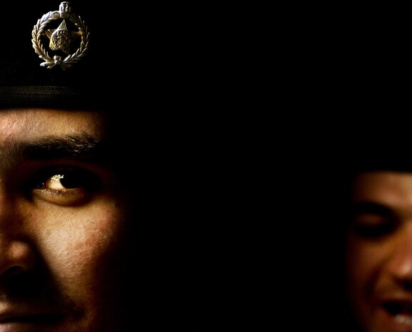 Senior Airman Jason Bailey, 1st Combat Camera Squadron, was awarded first place in the Portrait Personality category for his photo of Iraqi Police students. Master Sgt. Russell Cooley, also with the 1 CTCS, was awarded second place in the Portrait Personality category. (U.S. Air Force photo/Senior Airman Jason Bailey)
