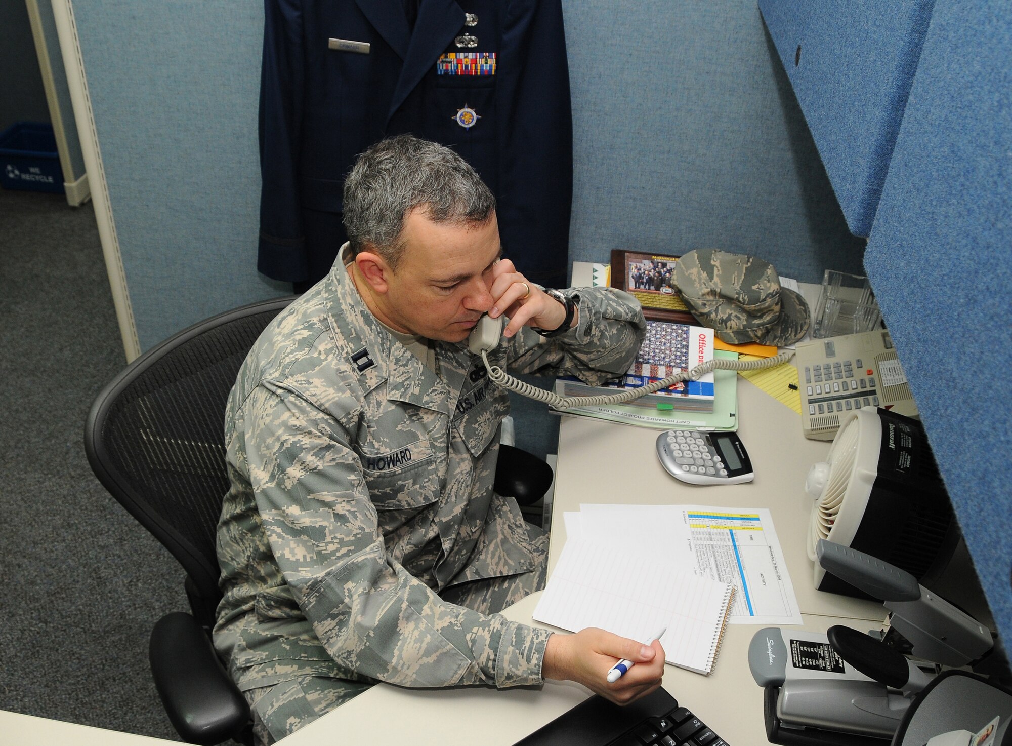 SCOTT AIR FORCE BASE, Ill. -- Capt. William Howard makes sure USTRANSCOM’s distinguished visitor’s visits and ceremonies are special for those in attendance. (Photo courtesy Bob Fehringer) 