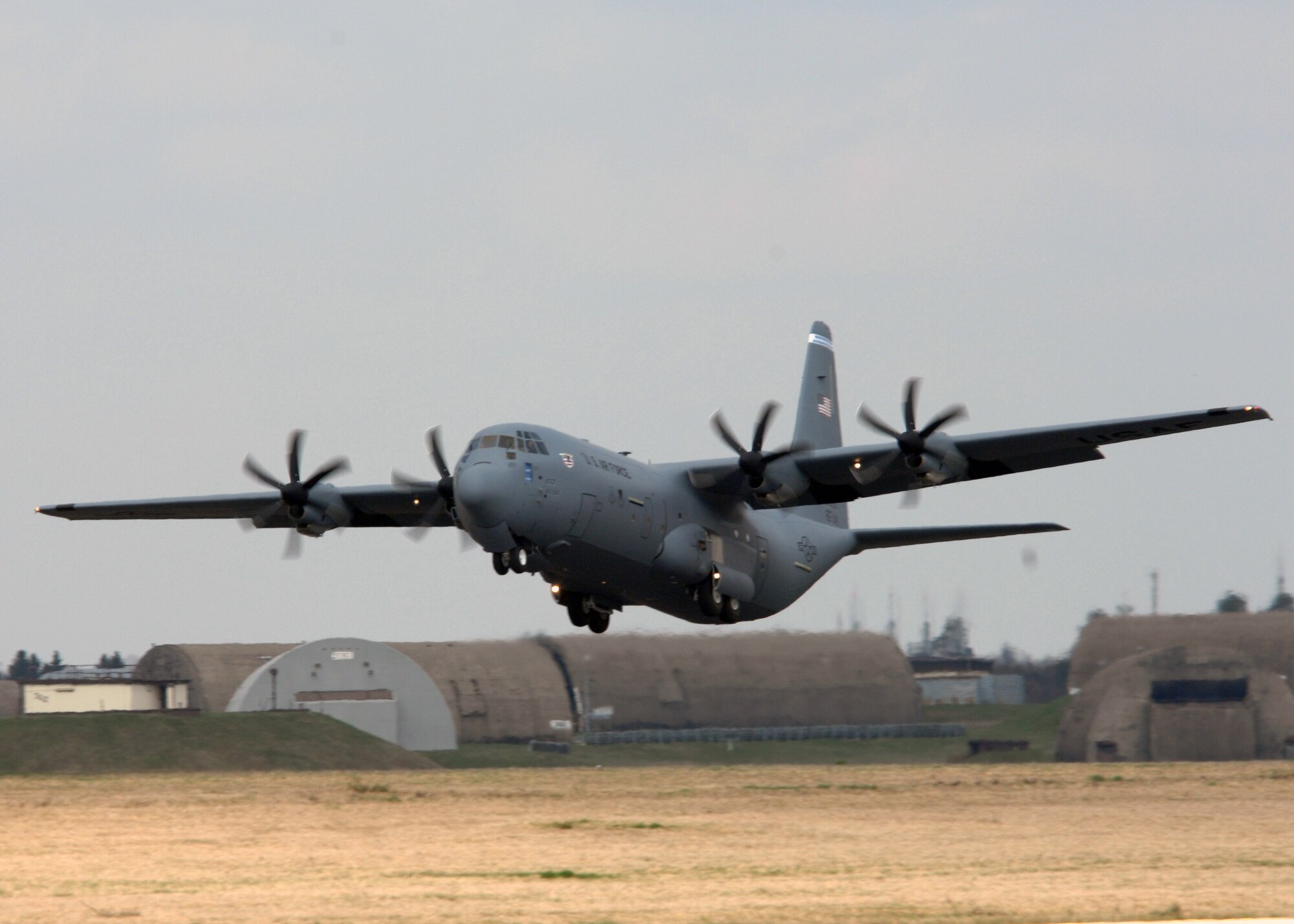 SPANGDAHLEM AIR BASE, Germany – Gen. Roger A. Brady, U.S. Air Forces in Europe commander, flies a C-130J Super Hercules aircraft to Ramstein Air Base April 7, 2009. (U.S. Air Force photo by Airman 1st Class Staci Miller)