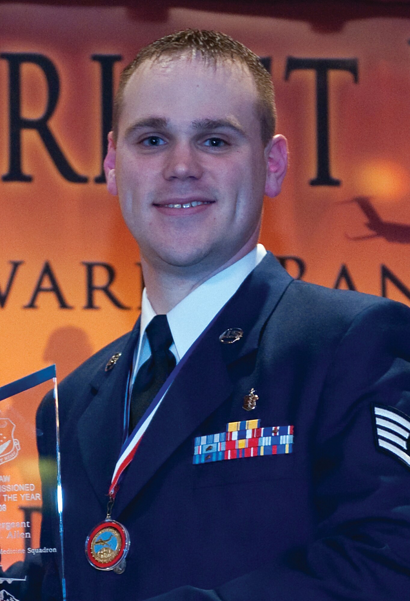 Staff Sgt. Ryan Allen, 446th Aerospace Medicine Squadron, McChord Air Force Base, Wash., is the 2008 446th Airlift Wing NCO of the Year. (U.S. Air Force photo/Tech. Sgt. Eli Yamzon)