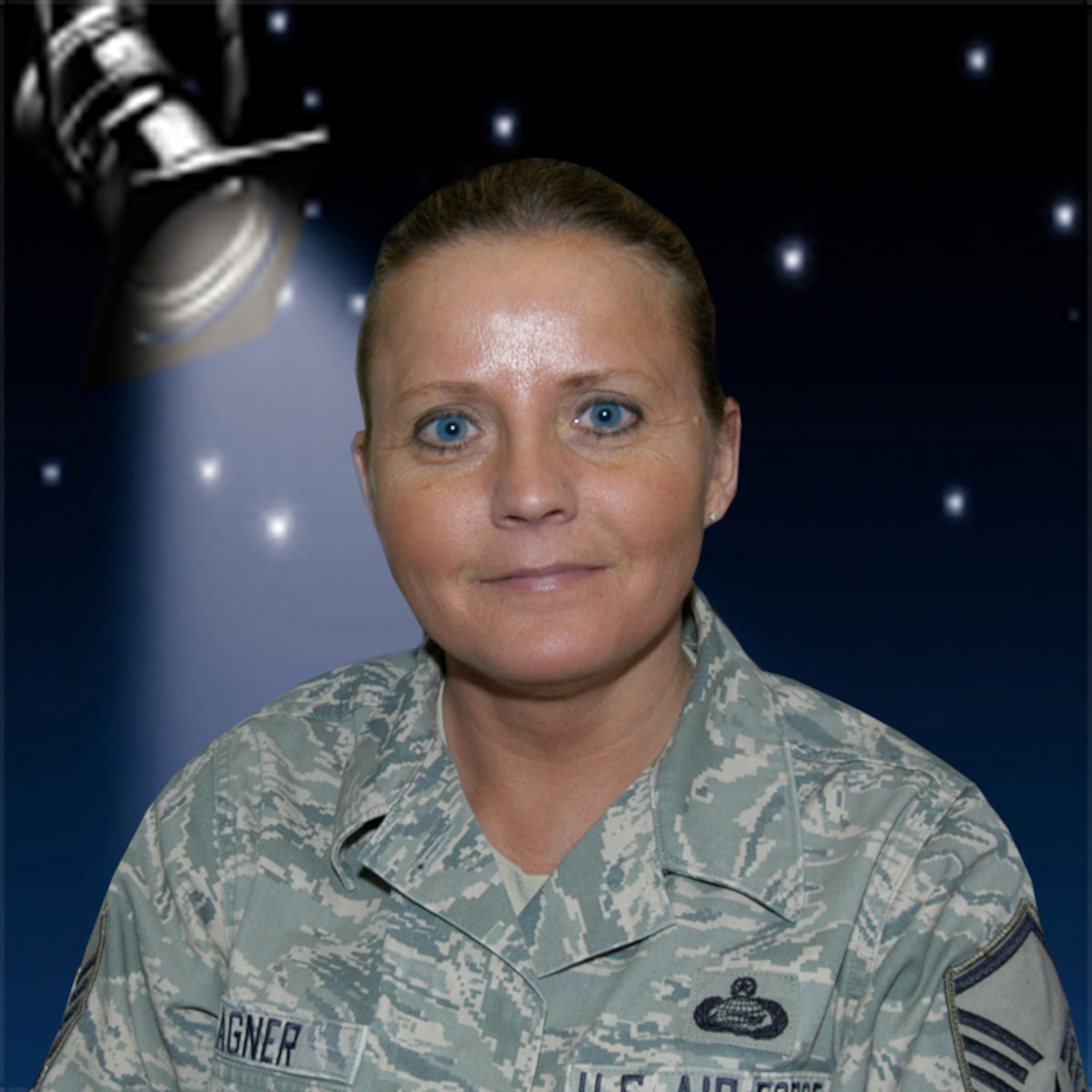 Master Sgt. Donna Wagner, requirements analyst, Directorate of Future Operations and Integration, is the ARPC Spotlight of the Week. Sergeant Wagner joined the Nebraska Air National Guard on Sept. 15, 1998, and is from Hastings, Neb. (U.S. Air Force graphic/Eric Valdez)