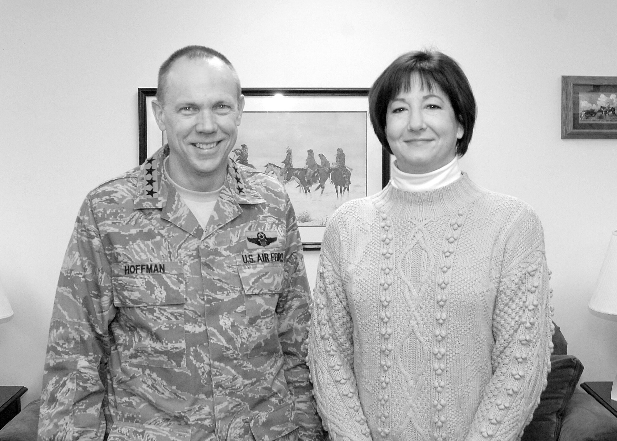 For all of her career, until now, photographer Margo Wright has been behind the lens. As the primary photographer for the Tinker Take Off, Ms. Wright has helped share the stories of Team Tinker with the outside world for more than a decade. She covers everything from high-level visits — like the recent visit by Gen. Donald Hoffman, commander of Air Force Materiel Command — to events at the youth center. She is a professional wherever she goes, following any good photojournalist’s motto, “document the action, don’t become part of it.”  She is also an “alert” photographer, one of the many on Tinker who respond to accidents, emergencies or the aftermath of a criminal activity to document the scene for investigators. “I have admired Margo’s work from the day we saw her first picture. Her photos are the reason the Tinker Take Off, unlike so many military publications, has a professional look and such strong visual appeal. She has been consistently the best newspaper photographer in AFMC for years,” said Rob Ely, chief of Internal Information at AFMC Public Affairs. Ms. Wright is a contract photographer with Team DenMar. (Air Force photo/Col. Allen Jamerson)