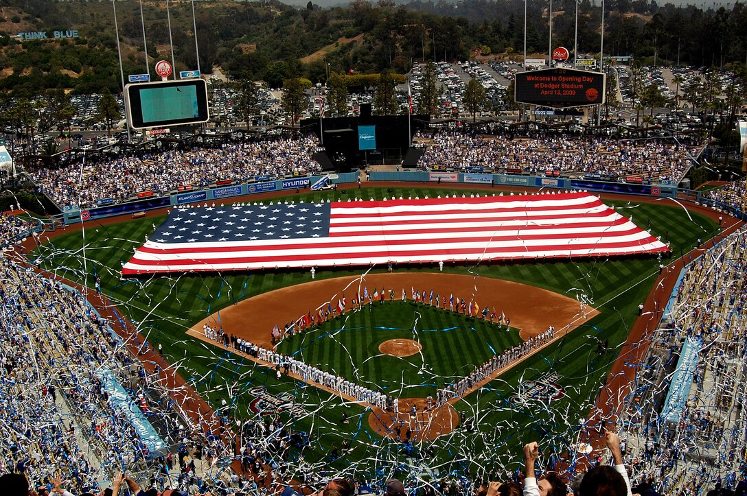 124 Celebrities At The Los Angeles Dodgers Game Opening Day Stock