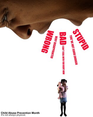 April is Child Abuse Awareness Month. (U.S. Air Force graphic by Senior Airman Gina Chiaverotti) 
