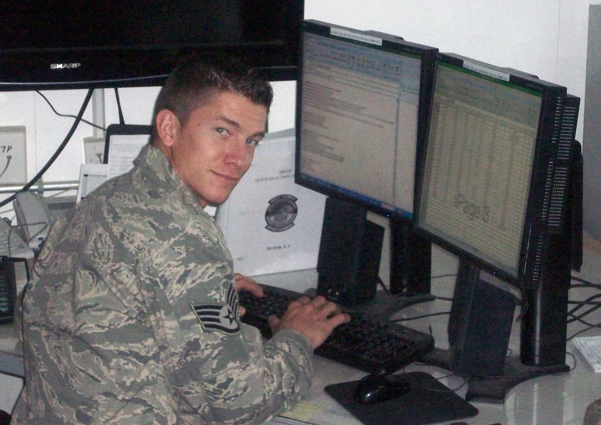SOUTHWEST ASIA -- Staff Sgt. Michael Yurco III, 387th Expeditionary Security Forces Squadron security controller, is deployed from the 35th Security Forces Squadron at Misawa Air Base, Japan. (U.S. Air Force courtesy photo illustration)