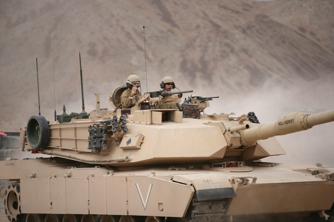 Marines and sailors of Company C, 1st Tank Battalion, conduct a live-fire training exercise at Noble Pass training area April 13 - 18.