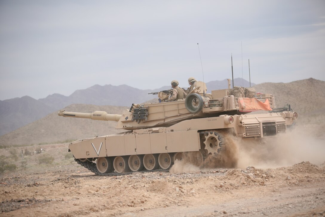 Marines and sailors of Company C, 1st Tank Battalion, conduct a live-fire training exercise at Noble Pass training area April 13 - 18.